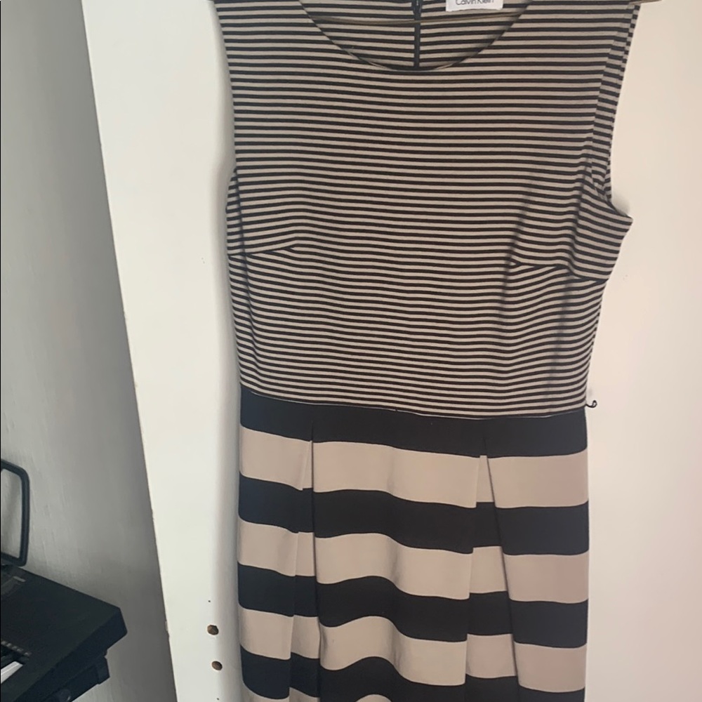Banana Republic Striped Dress - Black and Beige